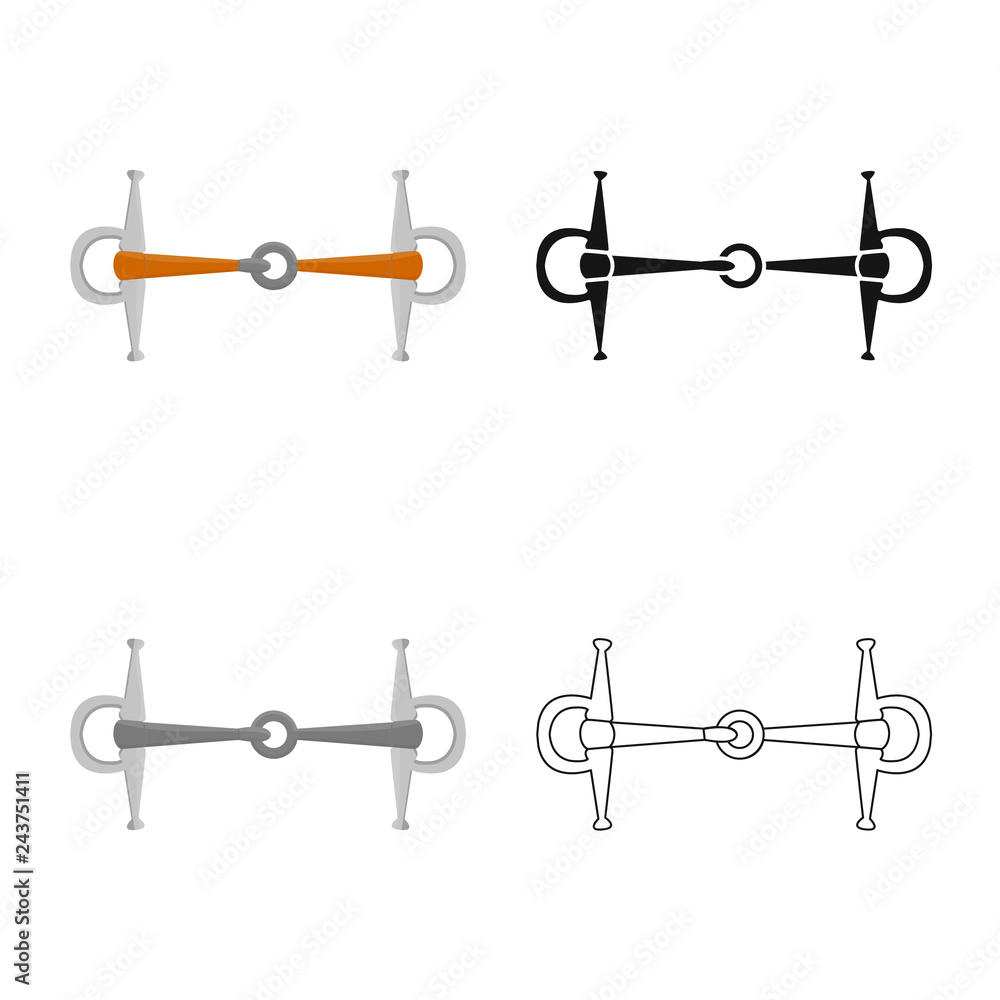 Isolated object of equipment and riding logo. Collection of equipment and competition stock symbol for web. Isolated object of equipment and riding logo. Collection of equipment and competition stock symbol for web.