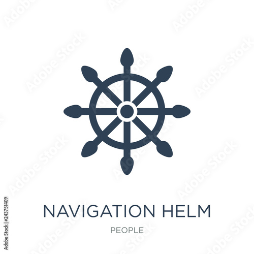navigation helm icon vector on white background, navigation helm