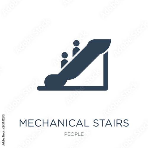 mechanical stairs icon vector on white background, mechanical st