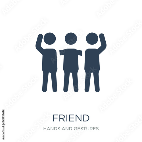 friend icon vector on white background, friend trendy filled ico