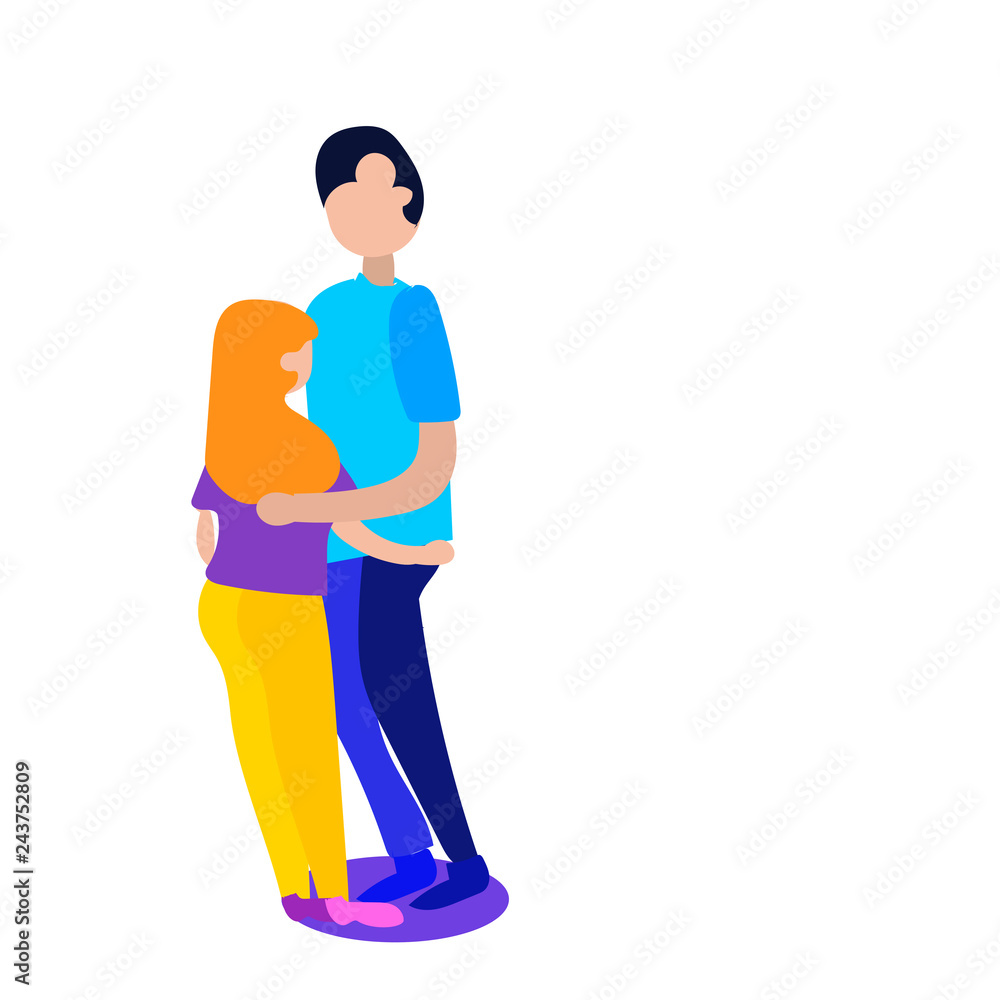Man and woman in love. Valentine day,Couple vector illustration