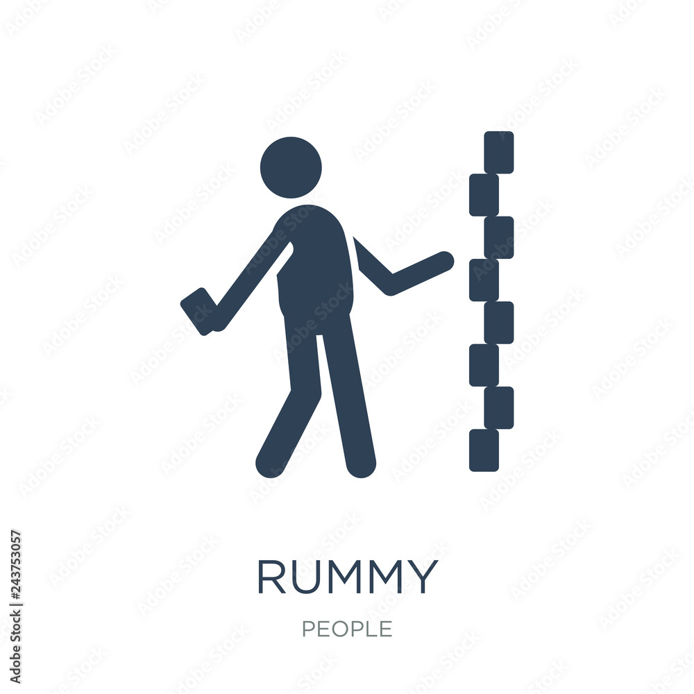 rummy icon vector on white background, rummy trendy filled icons