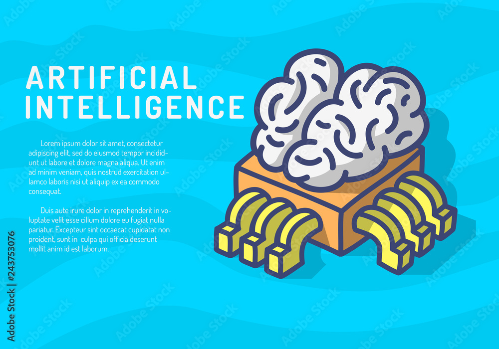 Artificial Intelligence Themed Design Hand Drawn Cartoon Funny Illustration With Computer Cpu Processor Chip And Human Brain Concept Vector Graphic Place For Text Message Stock Vector | Adobe Stock Artificial Intelligence Themed Design Hand Drawn Cartoon Funny Illustration With Computer Cpu Processor Chip And Human Brain Concept Vector Graphic Place For Text Message Stock Vector | Adobe Stock