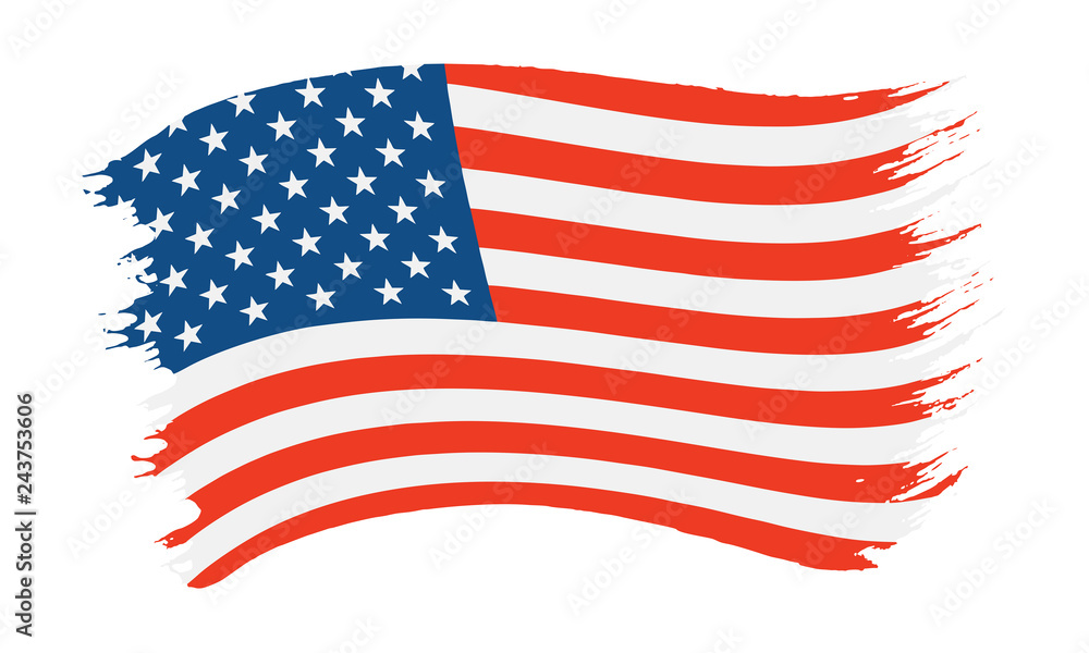 Brushstroke painted flag of USA Brushstroke painted flag of USA