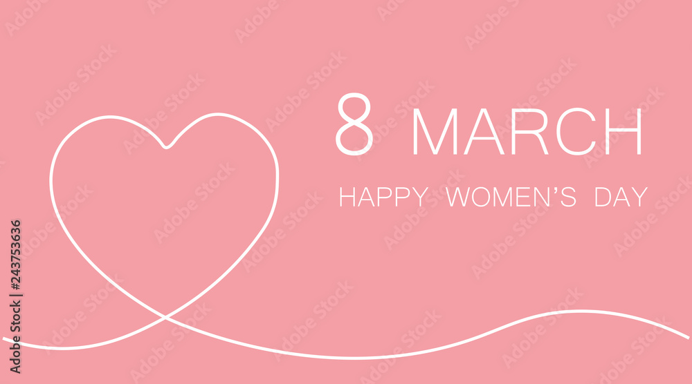 8 march card, womans day background vector illustration.