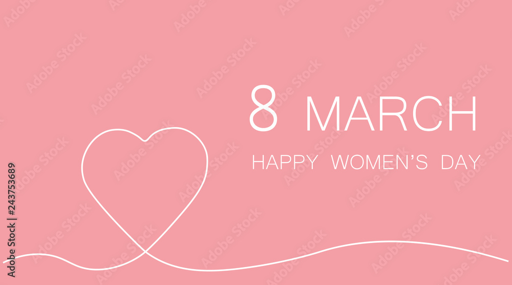 8 march card, womans day background vector illustration.