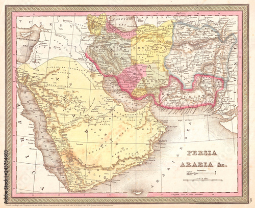 1850  Mitchell Map of Arabia  Persia  Afghanistan