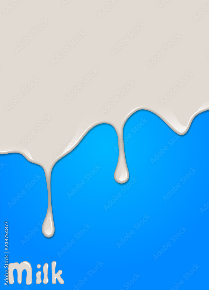 Realistic milk drop, splashes, liquid isolated on blue background. vector illustration Realistic milk drop, splashes, liquid isolated on blue background. vector illustration