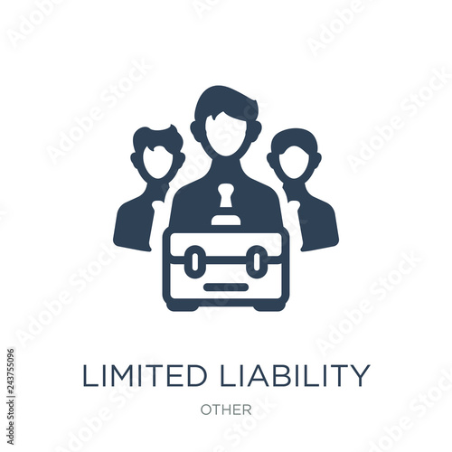 limited liability icon vector on white background, limited liabi