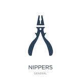 nippers icon vector on white background, nippers trendy filled i
