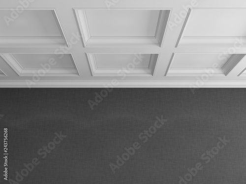 The ceiling in a classic style with moldings