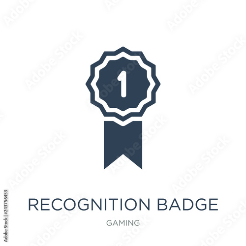 recognition badge icon vector on white background, recognition b