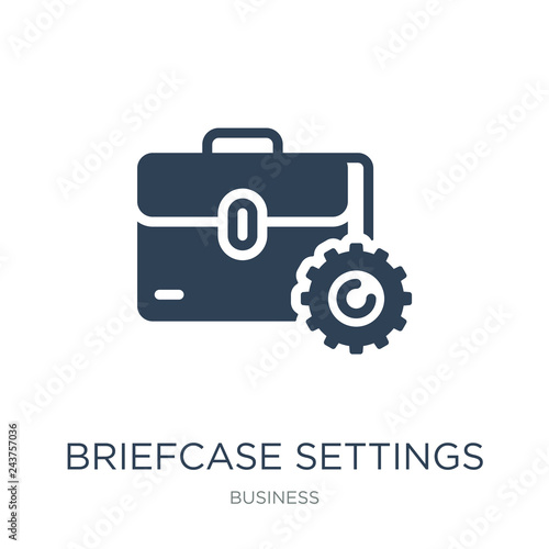 briefcase settings icon vector on white background, briefcase se