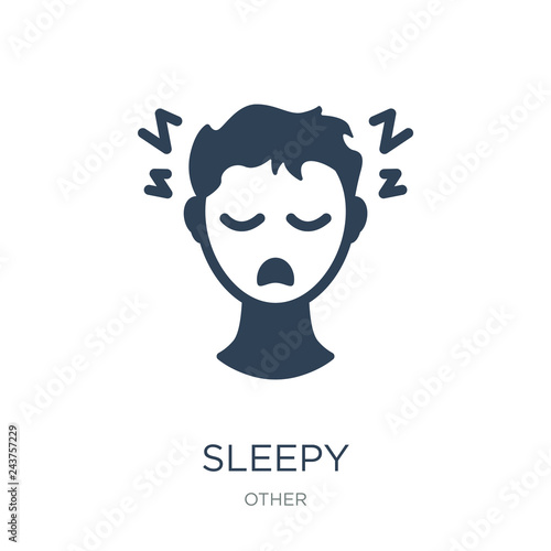 sleepy icon vector on white background, sleepy trendy filled ico