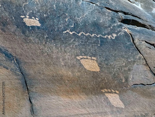 Petroglyphs Bear Paws