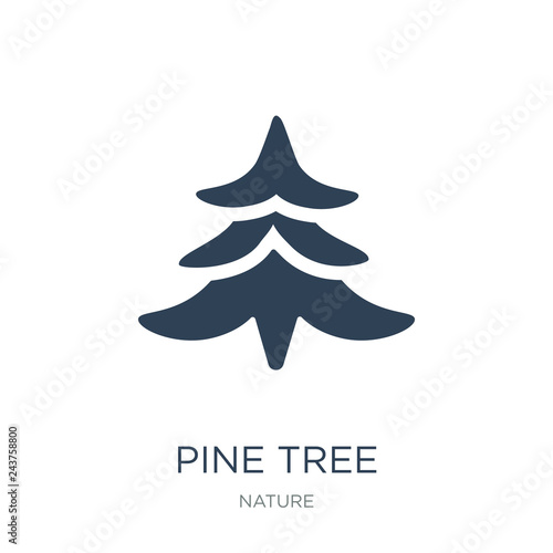 pine tree icon vector on white background, pine tree trendy fill