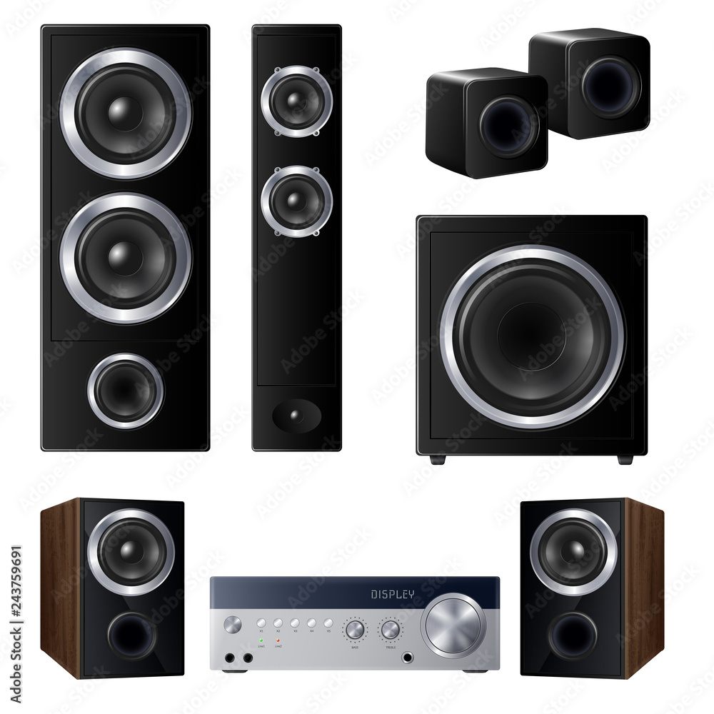 Fototapeta premium Realistic Speakers Set
