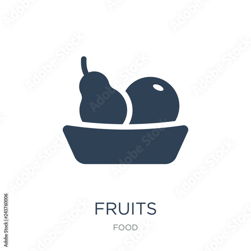fruits icon vector on white background, fruits trendy filled ico