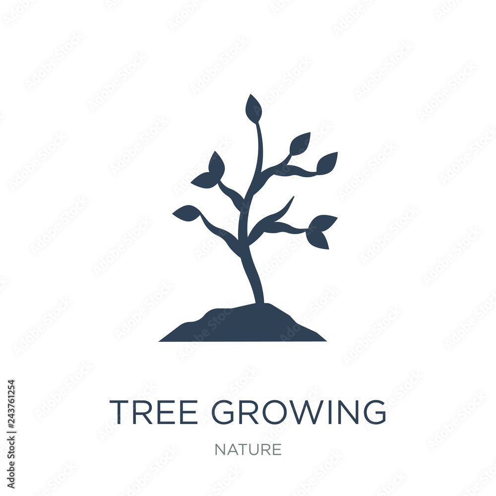 Obraz premium tree growing icon vector on white background, tree growing trend