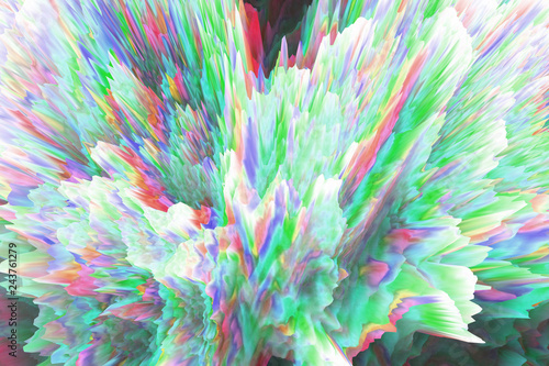 Abstract colorful digital 3d glitch effect. Screen techy texture. Dispersion background. © artistmef