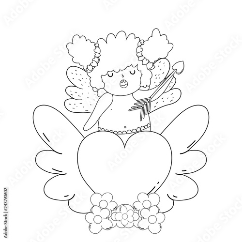 cute cupid chubby girl with heart