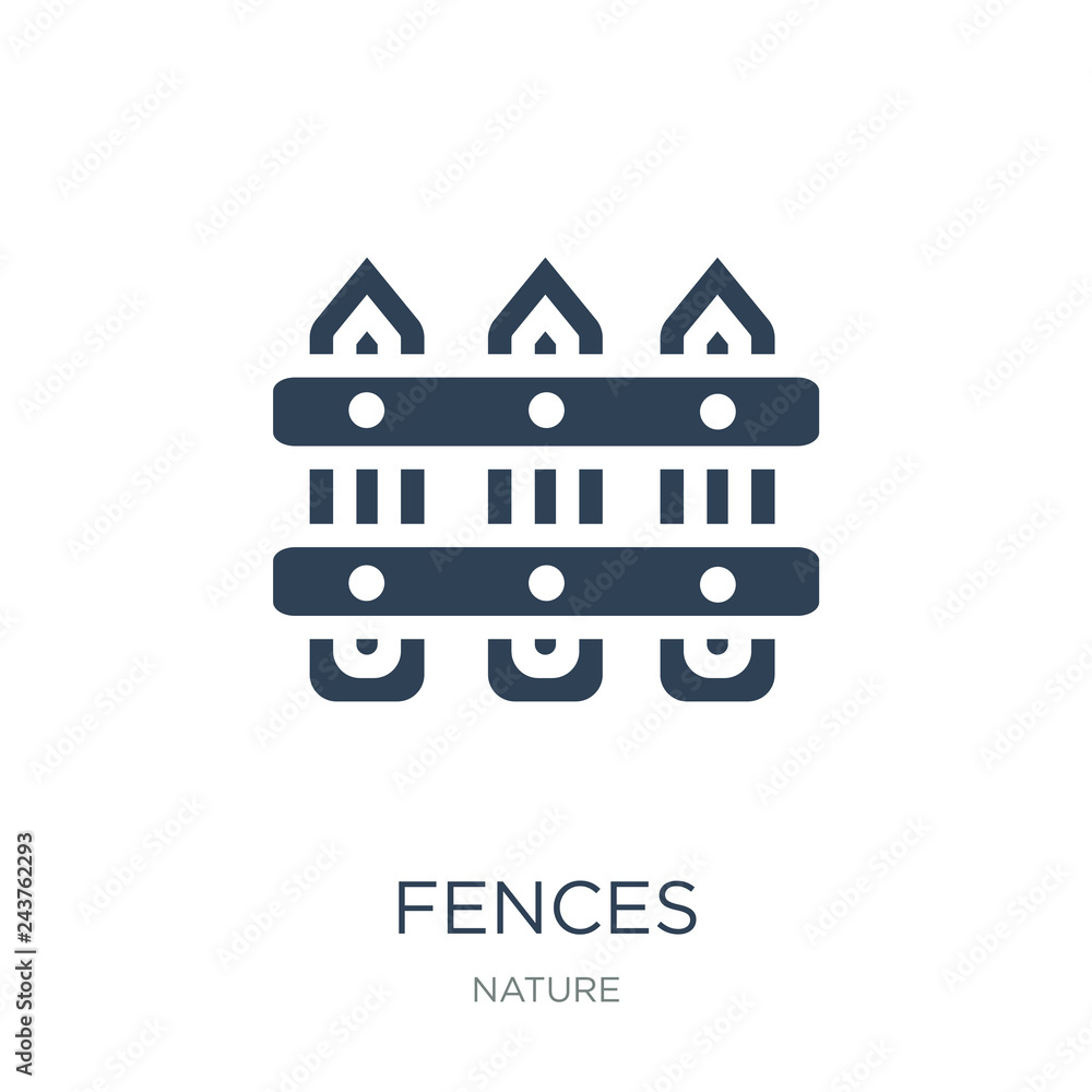 Fototapeta premium fences icon vector on white background, fences trendy filled ico