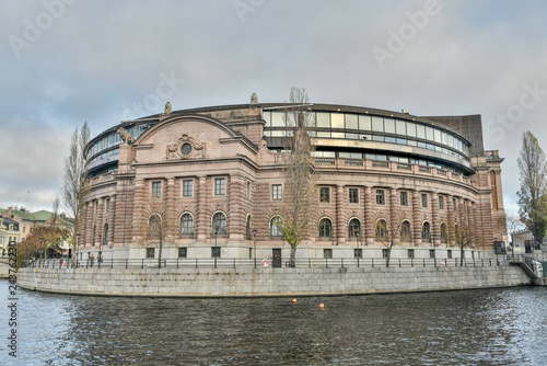 Swedish Parliament house Riksdagshuset in Stockholm