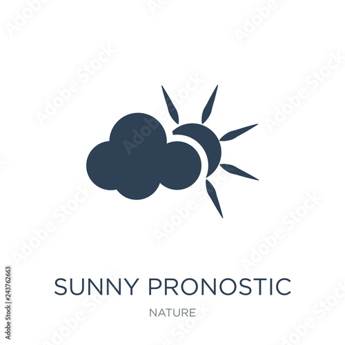 sunny pronostic icon vector on white background, sunny pronostic