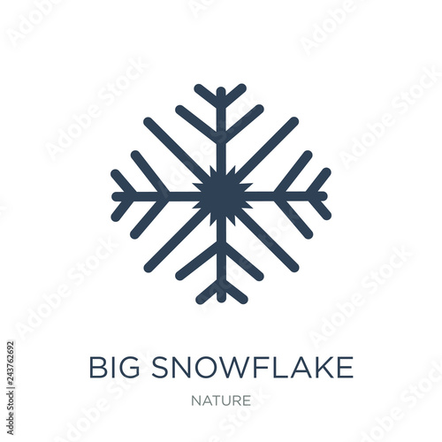 big snowflake icon vector on white background, big snowflake tre