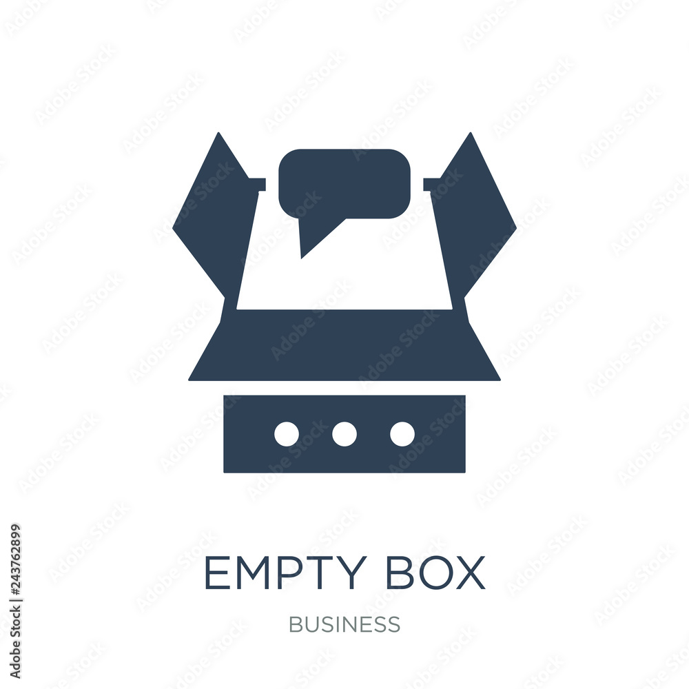 empty box icon vector on white background, empty box trendy fill empty box icon vector on white background, empty box trendy fill