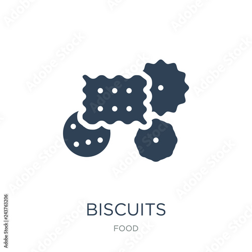 biscuits icon vector on white background, biscuits trendy filled