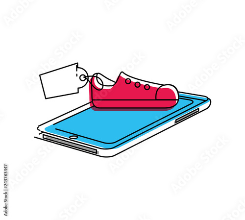 smartphone with shoe tennis