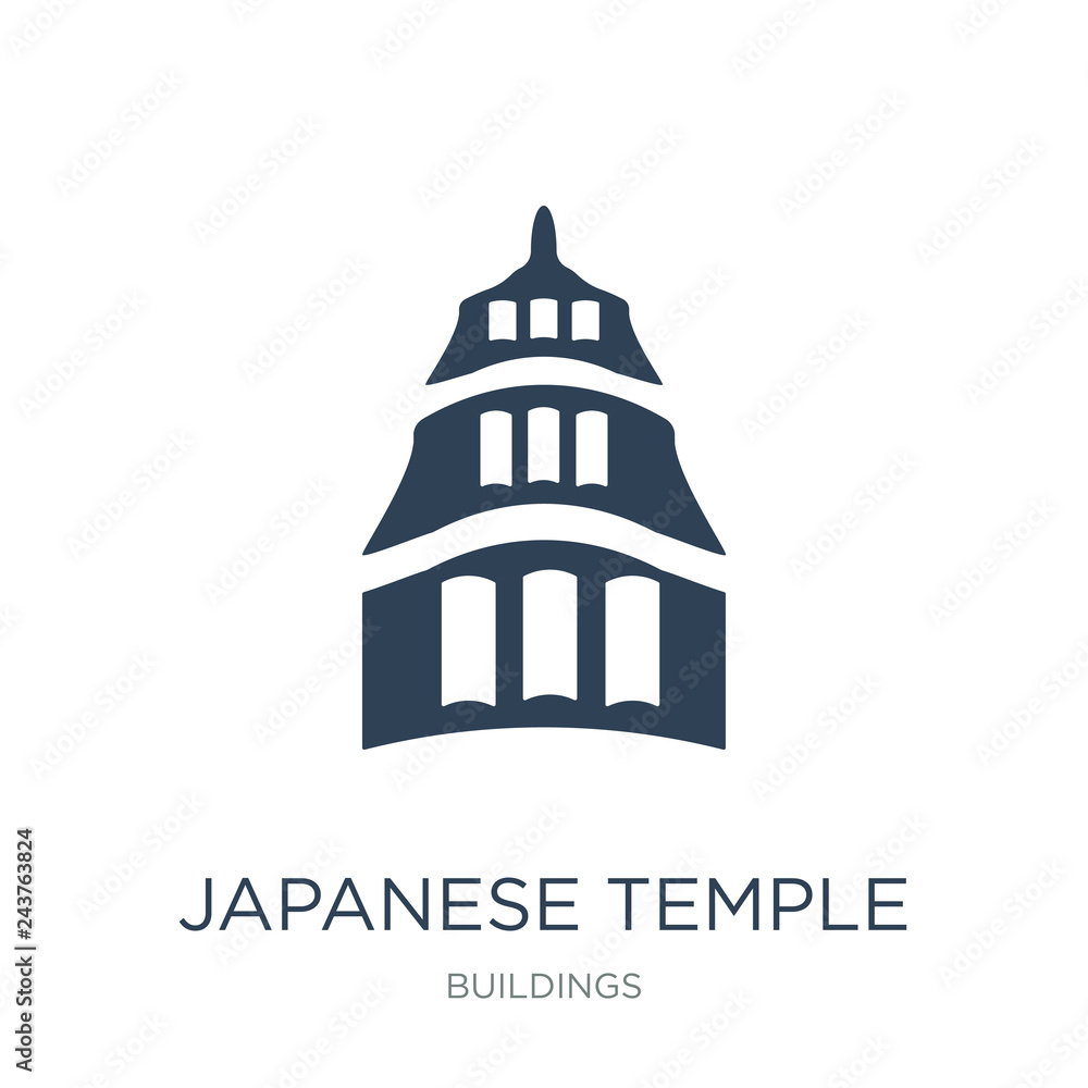 japanese temple icon vector on white background, japanese temple