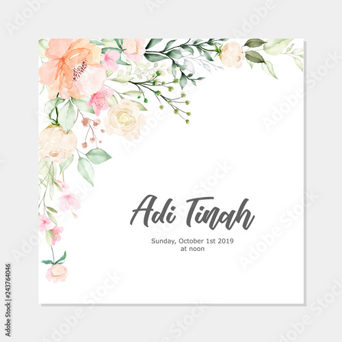 Floral frame watercolor multi-purpose background
