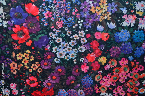 Polyester - Gewebe - Hintergrund, florales Design  © ela110