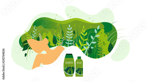 Women Cosmetics Products Flat Vector Ad Banner