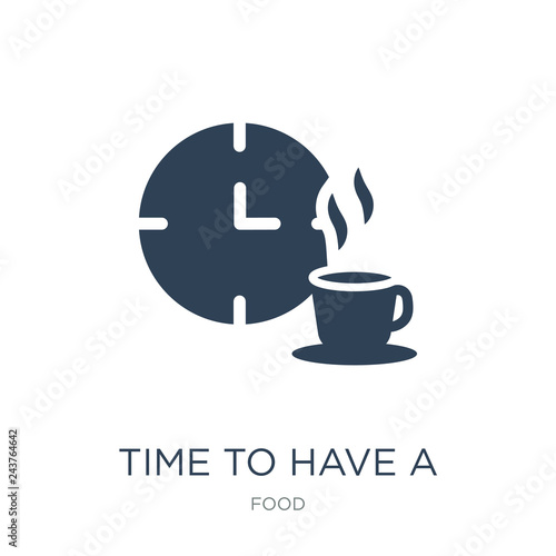 time to have a break icon vector on white background, time to ha