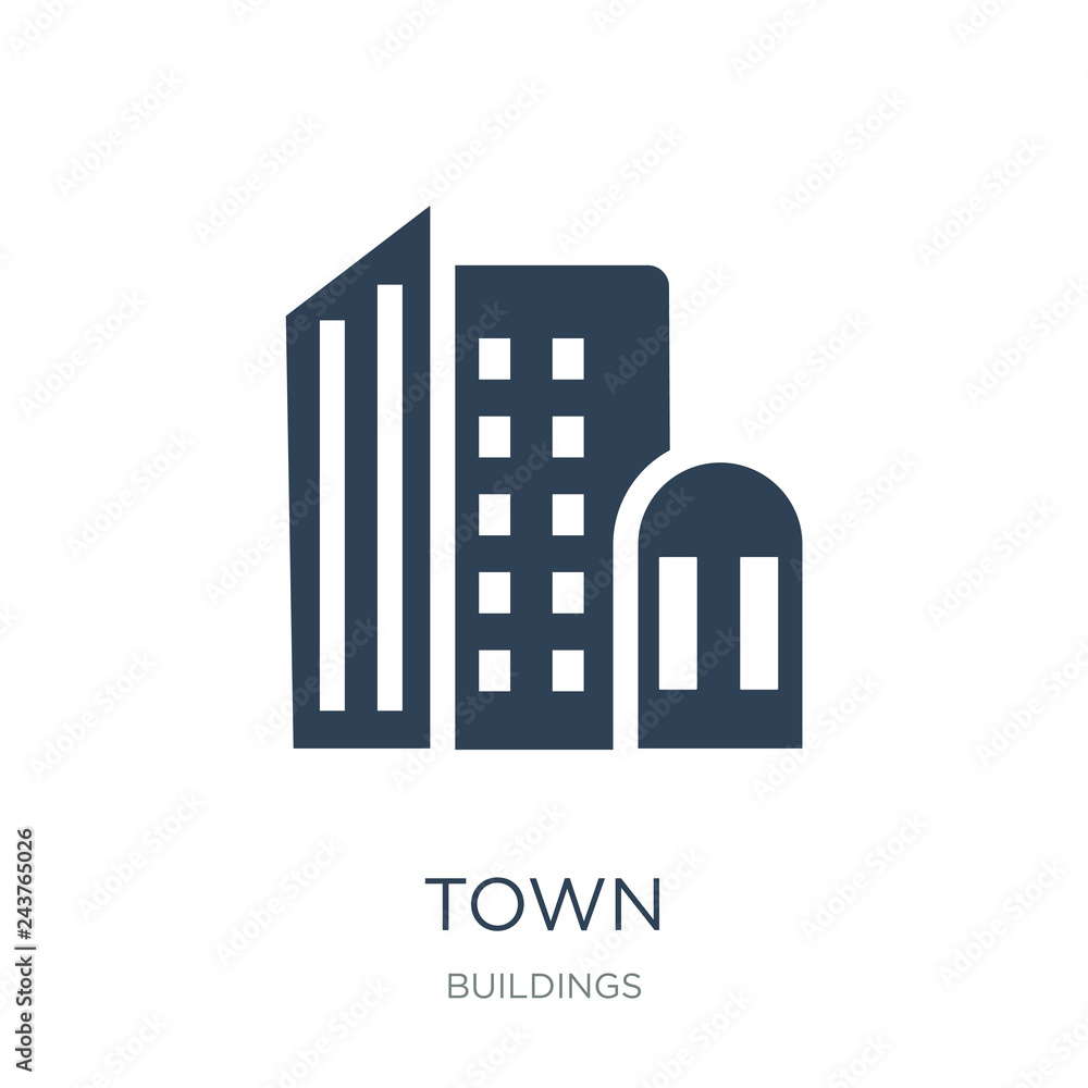 town icon vector on white background, town trendy filled icons f town icon vector on white background, town trendy filled icons f