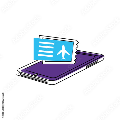 smartphone device with ticket flight