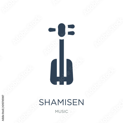 shamisen icon vector on white background, shamisen trendy filled