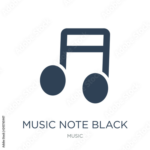 music note black icon vector on white background, music note bla