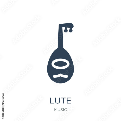 lute icon vector on white background, lute trendy filled icons f
