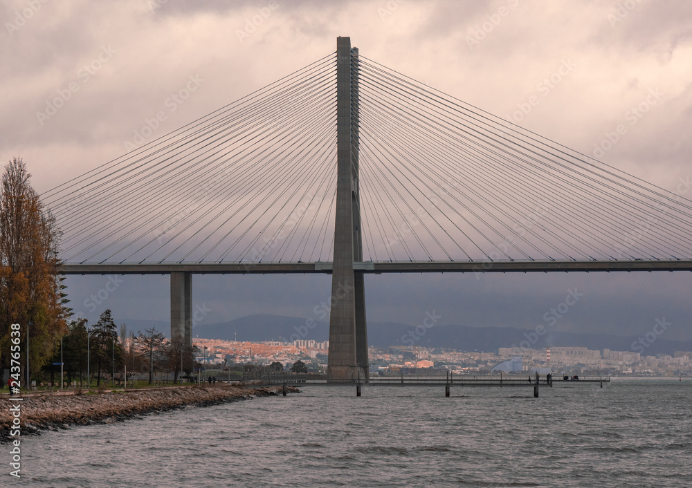 Lisbon - Portugal, Vasco de Gama bridge a city attraction within the Nations Park,