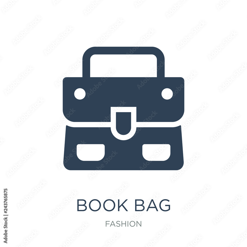 book bag icon vector on white background, book bag trendy filled book bag icon vector on white background, book bag trendy filled