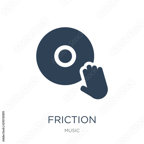 friction icon vector on white background, friction trendy filled