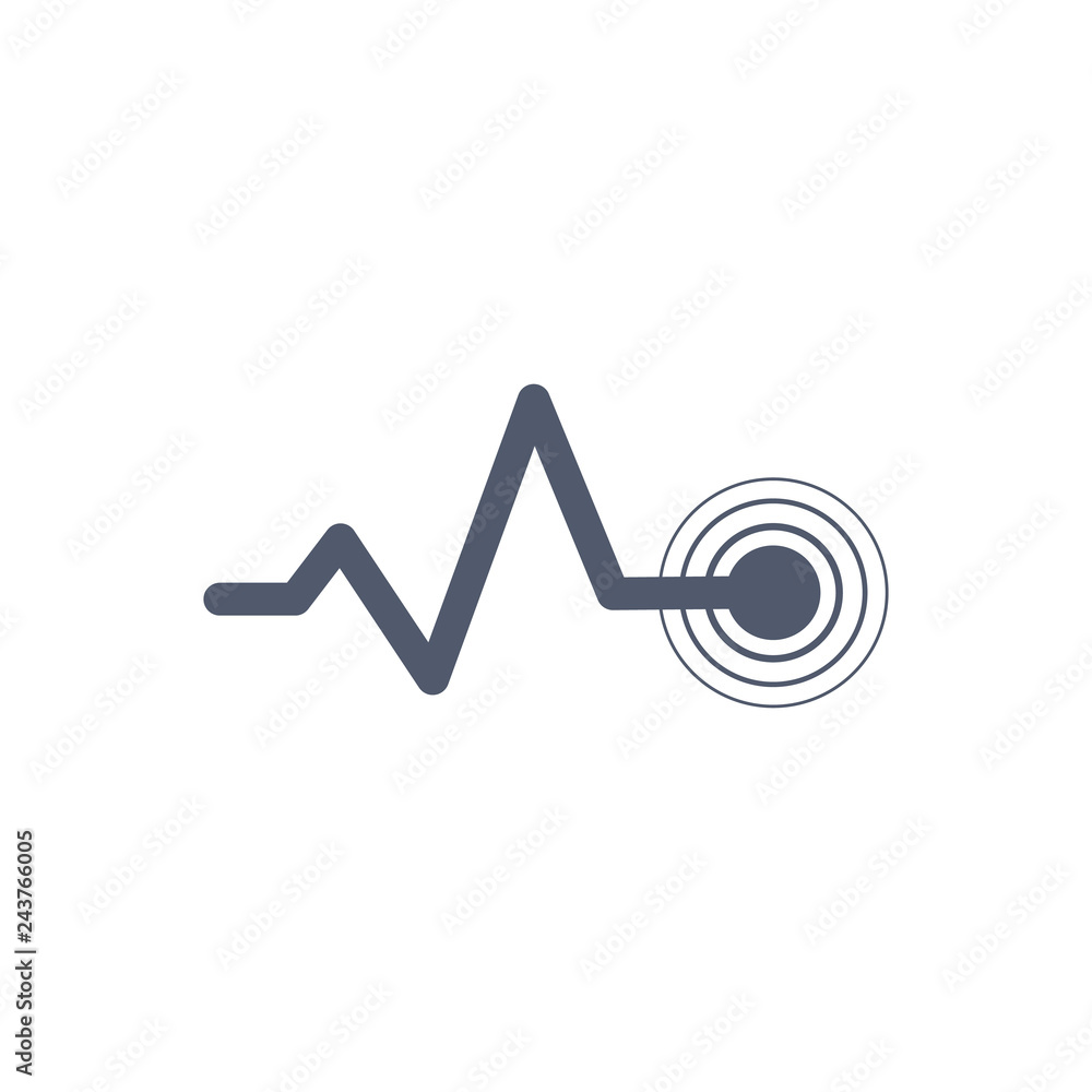 Heart beat monitor pulse line art with circles, vector icon for medical apps reports, presentations. Isolated illustration. Heart beat monitor pulse line art with circles, vector icon for medical apps reports, presentations. Isolated illustration.