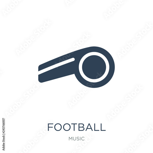 football referee whistle icon vector on white background, footba