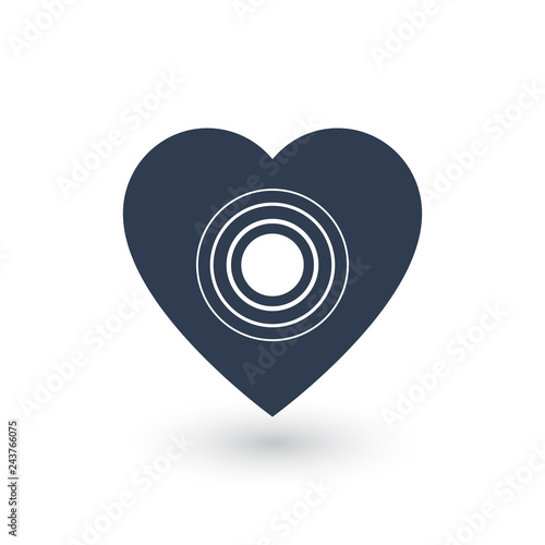 Heart and circle pulse . ve...