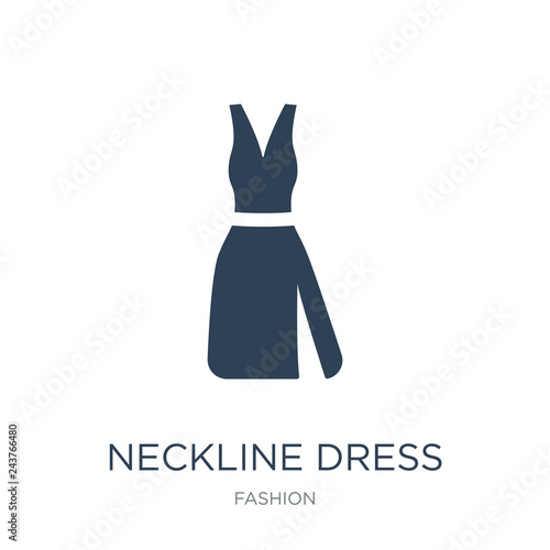 neckline dress icon vector on white background, neckline dress t