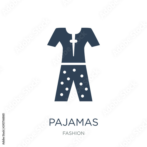 pajamas icon vector on white background, pajamas trendy filled i